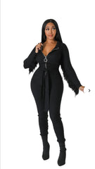 In A Fringe Jumpsuit